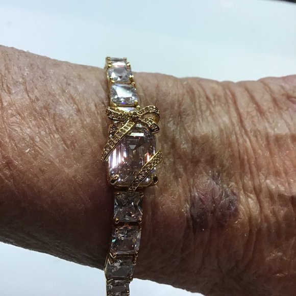 Kate Spade New Rhinestone Tennis Bracelet with Clear Present - Picture 3 of 4